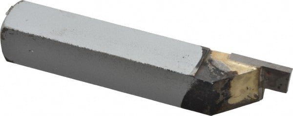 Accupro - 3/8 x 3/8" Shank, Cutoff & Grooving Single Point Tool Bit - GS-060002, Grade Micrograin, 0.06" Groove Width, 0.21" Depth of Cut - Exact Tooling