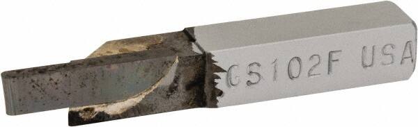 Accupro - 3/8 x 3/8" Shank, Full Radius Cutoff, Cutoff & Grooving Single Point Tool Bit - GS-102F, Grade Micrograin, 0.102" Groove Width, 0.4" Depth of Cut - Exact Tooling