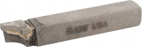 Accupro - 2-1/2 Inch Long, 1/4 Inch Radius, Right Hand, Concave, RAD Style Radius Cutting Tool Bit - 3/8 Inch Long Tip, 3/32 Inch Thick, 3/8 Inch Shank Square, Carbide Tip - Exact Tooling