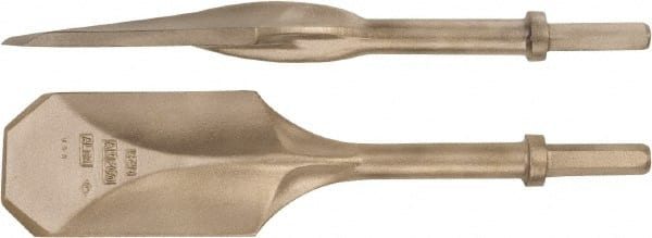 Ampco - 4-1/2" Head Width, 20" OAL, 3-1/4" Shank Diam, Digging Chisel - Hex Drive, Hex Shank - Exact Tooling