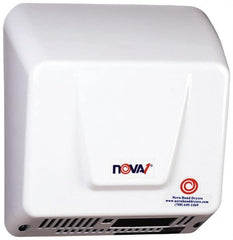 World Dryer - 1000 Watt White Finish Electric Hand Dryer - 120/208/240 Volts, 8 Amps, 9-1/4" Wide x 9-3/4" High x 4" Deep - Exact Tooling