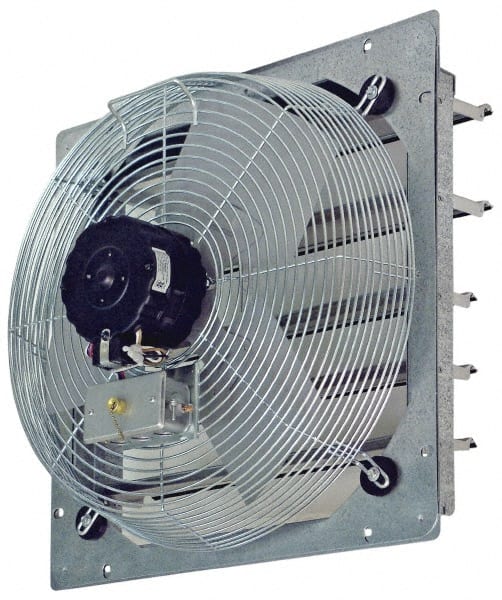 TPI - 10" Blade, Direct Drive, 1/12 hp, 680, 540 & 460 CFM, Totally Enclosed Exhaust Fan - 13-1/8" Opening Height x 13-1/8" Opening Width, 120 Volt, 3 Speed, Single Phase - Exact Tooling