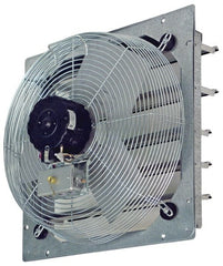 TPI - 12" Blade, Direct Drive, 1/12 hp, 825, 710 & 560 CFM, Totally Enclosed Exhaust Fan - 15-1/8" Opening Height x 15-1/8" Opening Width, 120 Volt, 3 Speed, Single Phase - Exact Tooling