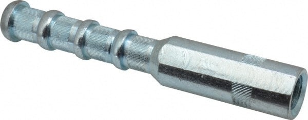 Wej-It - 1" Diam, 1" Drill, 6-1/2" OAL, 2" Min Embedment Drop-In Concrete Anchor - 12L14 Steel, Zinc-Plated Finish, Hex Nut Head, Hex Drive, 1-1/2" Thread Length - Exact Tooling