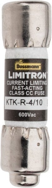 Cooper Bussmann - 600 VAC, 0.4 Amp, Fast-Acting General Purpose Fuse - Fuse Holder Mount, 1-1/2" OAL, 200 at AC (RMS) kA Rating, 13/32" Diam - Exact Tooling