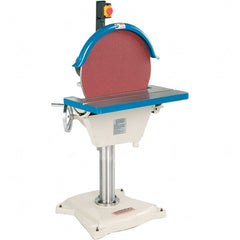 Baileigh - 20" Diam, 1,100 RPM, Single Phase Disc Sanding Machines - 25-1/2" Long Table x 14-1/2" Table Width, 30-1/2" Overall Length x 54-1/2" Overall Height - Exact Tooling