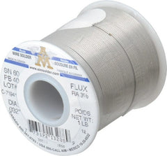 Value Collection - 0.0310 Inch Diameter, Alloy 60/40, Rosin Activated Solder - 1 Lb., 66 Core, 21 Gauge - Exact Tooling