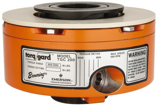 Browning - 680 RPM Max, 4.31" OAL, Torque Overload Device Clutch - 1.93" Max Bore Diam, 600 to 2000 In/Lb. Torque - Exact Tooling