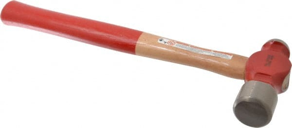Proto - 2-1/2 Lb Head Ball Pein Hammer - Wood Handle with Red Laquer Grip, 16-3/8" OAL - Exact Tooling
