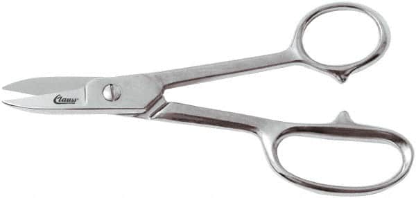 Clauss - 4" LOC, 7-1/4" OAL Straight Shears - Steel Straight Handle, For Paper, Fabric - Exact Tooling