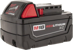 Milwaukee Tool - 18 Volt Lithium-Ion Power Tool Battery - 3 Ahr Capacity, 1 hr Charge Time, Series M18 XC RED - Exact Tooling