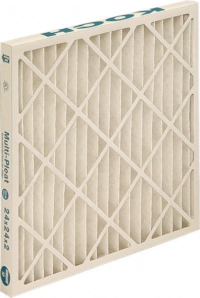 Made in USA - 10" Noml Height x 20" Noml Width x 2" Noml Depth, 80 to 85% Capture Efficiency, Wire-Backed Pleated Air Filter - MERV 13, Synthetic, Integrated Beverage Board Frame, 500 Max FPM, 700 CFM, For Any Unit - Exact Tooling