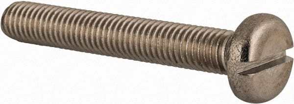 Value Collection - M8x1.25 Metric Coarse, 55mm Length Under Head Slotted Drive Machine Screw - Pan Head, Grade 18-8 & A2 Stainless Steel, Uncoated, Without Washer - Exact Tooling