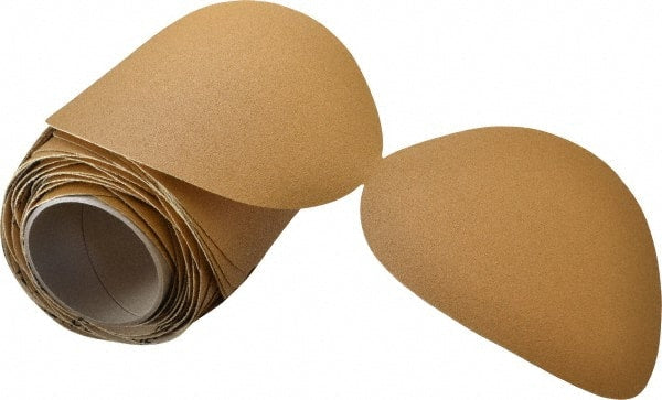 3M - 8" Diam, 80 Grit Aluminum Oxide Adhesive PSA Disc - Medium Grade, Gold, F Weighted Backing, Flexible, Use with Random Orbital Sanders - Exact Tooling