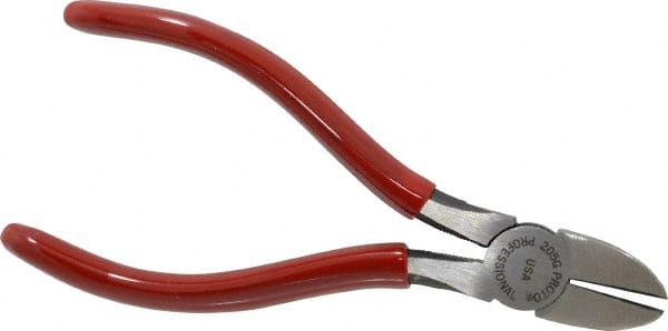 Proto - 5-1/16" OAL, Diagonal Cutter - 3/4" Jaw Length x 19/32" Jaw Width, Oval Head, Plastisol Handle - Exact Tooling