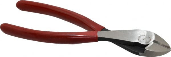 Proto - 7-5/16" OAL, Diagonal Cutter - 23/32" Jaw Length x 7/8" Jaw Width, Round Head, Plastisol Handle - Exact Tooling
