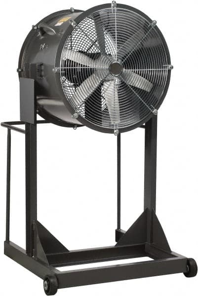 Americraft - 18" Blade, Direct Drive, 1/4 hp, 3,050 CFM, High Floor Stand Blower with Wheels - 5.0/2.5 Amps, 115/230 Volts, 1 Speed, Single Phase - Exact Tooling