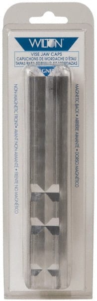 Wilton - 6-1/2" Jaw Width, Aluminum, Vise Jaw Cap - Magnetic Attachment - Exact Tooling