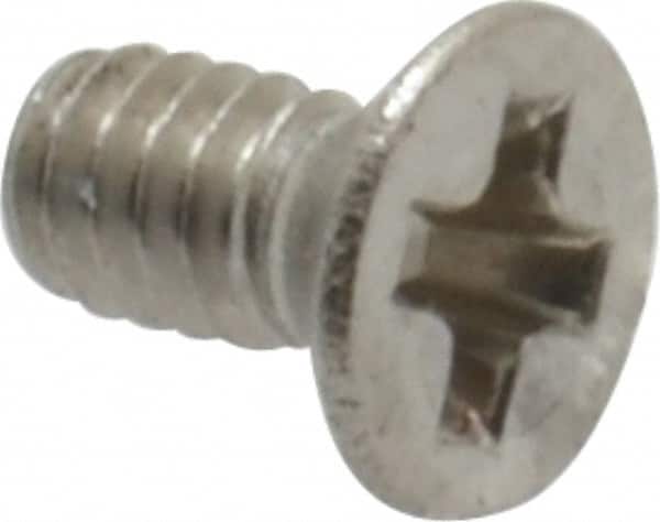Value Collection - M2x0.40 Metric Coarse, 4mm OAL Phillips Drive Machine Screw - Flat Head, Grade 18-8 & A2 Stainless Steel, Uncoated, Without Washer - Exact Tooling