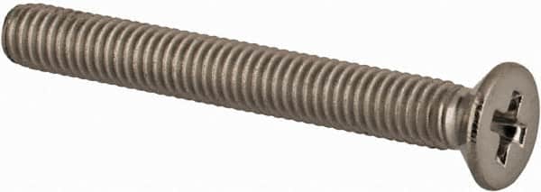 Value Collection - M3x0.50 Metric Coarse, 25mm OAL Phillips Drive Machine Screw - Flat Head, Grade 18-8 & A2 Stainless Steel, Uncoated, Without Washer - Exact Tooling