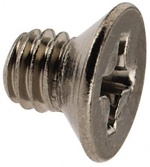 Value Collection - M4x0.70 Metric Coarse, 5mm OAL Phillips Drive Machine Screw - Flat Head, Grade 18-8 & A2 Stainless Steel, Uncoated, Without Washer - Exact Tooling