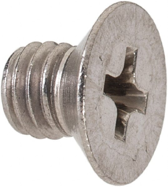 Value Collection - M5x0.80 Metric Coarse, 6mm OAL Phillips Drive Machine Screw - Flat Head, Grade 18-8 & A2 Stainless Steel, Uncoated, Without Washer - Exact Tooling