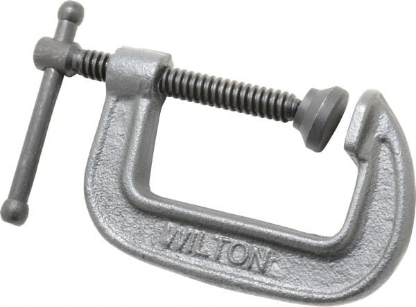 Wilton - Light-Duty 2-1/2" Max Opening, 1-3/4" Throat Depth, Ductile Iron Standard C-Clamp - 1,110 Lb Capacity, 0" Min Opening, Standard Throat Depth - Exact Tooling