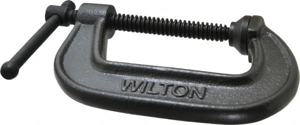 Wilton - Light-Duty 3" Max Opening, 1-7/8" Throat Depth, Ductile Iron Standard C-Clamp - 1,800 Lb Capacity, 0" Min Opening, Standard Throat Depth - Exact Tooling