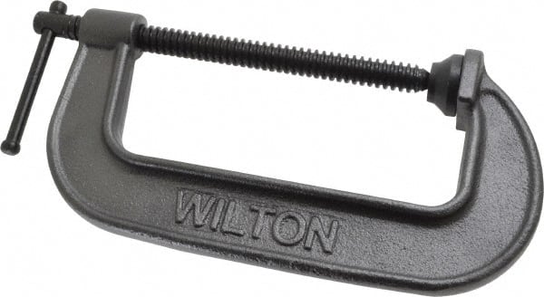 Wilton - Light-Duty 6" Max Opening, 2-3/4" Throat Depth, Ductile Iron Standard C-Clamp - 2,450 Lb Capacity, 0" Min Opening, Standard Throat Depth - Exact Tooling