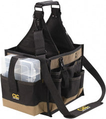 CLC - 23 Pocket Black & Brown Polyester Tool Bag - 11" Wide x 10" Deep x 19" High - Exact Tooling