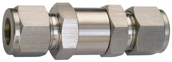 Ham-Let - 1/8" Stainless Steel Check Valve - Inline, Comp x Comp, 3,000 WOG - Exact Tooling