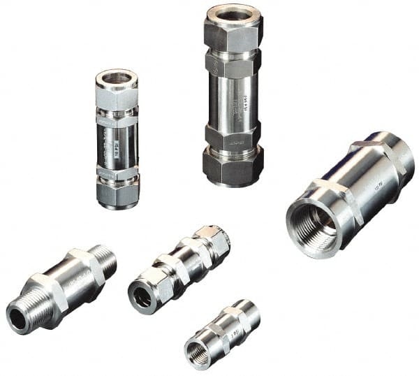 Ham-Let - 1/2" Stainless Steel Check Valve - Inline, MNPT x MNPT, 3,000 WOG - Exact Tooling