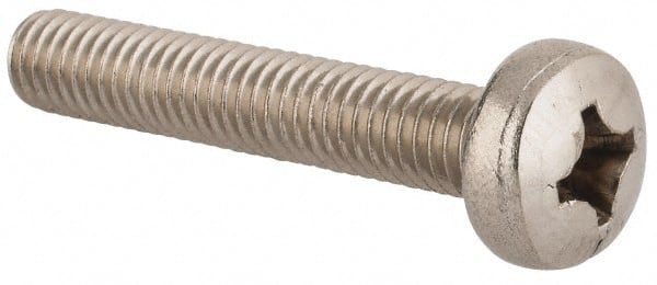 Value Collection - M6x1.00 Metric Coarse, 35mm Length Under Head Phillips Drive Machine Screw - Pan Head, Grade 18-8 & A2 Stainless Steel, Uncoated, Without Washer - Exact Tooling
