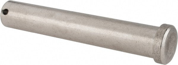 Made in USA - 3/4" Pin Diam, 4-1/2" OAL, Standard Clevis Pin - 5/32" Hole, 4-11/32" Usable Length, Uncoated Stainless Steel - Exact Tooling