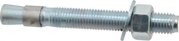 Red Head - 3/4 Inch Diameter, 3/4-10 Inch Thread, 6-1/4 Inch Overall Length, Grade 3, Wedge Expansion Concrete Anchor - Steel, Zinc Plated, 4-3/8 Inch Thread Length, Tie Wire Head, 3/4 Inch Drill - Exact Tooling