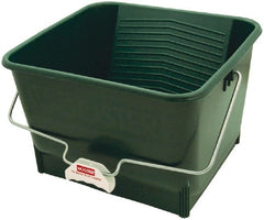 Wooster Brush - 4 Gal, 9" High, Polypropylene Square Green Single Pail - Handle Included, 13-1/2" Top Length x 15" Top Width - Exact Tooling