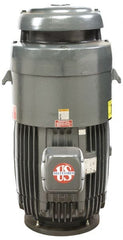 US Motors - 5 hp, TEFC Enclosure, No Thermal Protection, 3,500 RPM, 230/460 Volt, 60 Hz, Three Phase Standard Efficient Motor - Size 184 Frame, Vertical Mount, 1 Speed, Ball Bearings, 13.8/6.9 Full Load Amps, F Class Insulation, Reversible - Exact Tooling