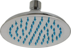 Value Collection - 2.5 GPM, 5-1/2 Face Diameter, Shower Head with Brass Ball Joint - Chrome Plated, Brass - Exact Tooling