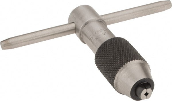 Starrett - 1/16 to 3/16" Tap Capacity, T Handle Tap Wrench - 2" Overall Length - Exact Tooling