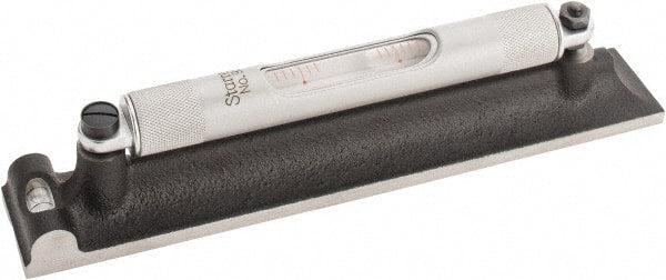 Starrett - 8" Long, 0.0050 & 0.0500" Graduation Sensitivity per 10", 2 Vials, Machinists' Level - Cast Iron, 1/64" Base Flatness, 1-5/16" Wide x 1-5/8" High - Exact Tooling