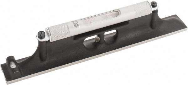 Starrett - 12" Long, 0.0050 & 0.0500" Graduation Sensitivity per 10", 3 Vials, Machinists' Level - Cast Iron, 1/64" Base Flatness, 1-3/32" Wide x 2-3/4" High - Exact Tooling