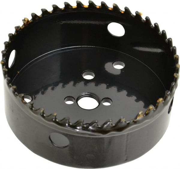 Starrett - 4-1/2" Diam, 1-5/8" Cutting Depth, Hole Saw - Carbide-Tipped Saw, Toothed Edge - Exact Tooling