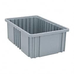 Quantum Storage - 75 Lb Load Capacity Gray Polypropylene Dividable Container - Stacking, 16-1/2" Long x 10.9" Wide x 6" High - Exact Tooling