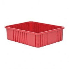 Quantum Storage - 100 Lb Load Capacity Red Polypropylene Dividable Container - Stacking, 22-1/2" Long x 17-1/2" Wide x 6" High - Exact Tooling