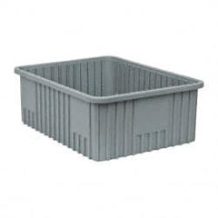 Quantum Storage - 100 Lb Load Capacity Gray Polypropylene Dividable Container - Stacking, 22-1/2" Long x 17-1/2" Wide x 8" High - Exact Tooling