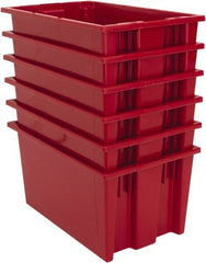 Quantum Storage - 75 Lb Load Capacity Red Polyethylene Tote Container - Stacking, Nesting, 18" Long x 11" Wide x 9" High - Exact Tooling