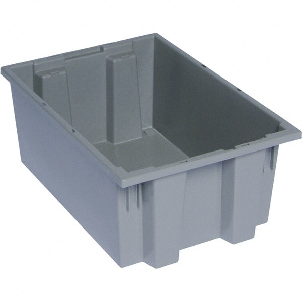 Quantum Storage - 75 Lb Load Capacity Gray Polyethylene Tote Container - Stacking, Nesting, 19-1/2" Long x 13-1/2" Wide x 8" High - Exact Tooling
