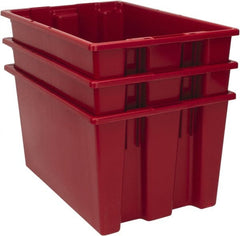 Quantum Storage - 100 Lb Load Capacity Red Polyethylene Tote Container - Stacking, Nesting, 23-1/2" Long x 15-1/2" Wide x 12" High - Exact Tooling