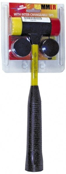 NUPLA - 1 Lb Head 1-1/2" Face Nylon Soft Face Hammer - 12-1/4" OAL, Fiberglass Handle - Exact Tooling