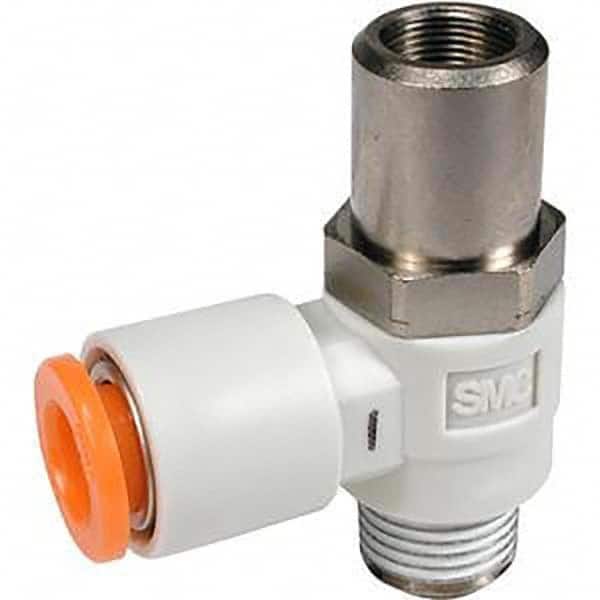 SMC PNEUMATICS - Speed & Flow Control Valves Valve Type: Flow Control Elbow Male Thread Size: 1/8 NPT - Exact Tooling